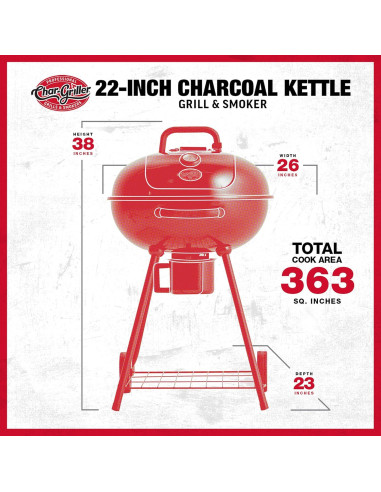 Parrilla de Carbón Kettle Char-Griller CG30040725 2348 cm