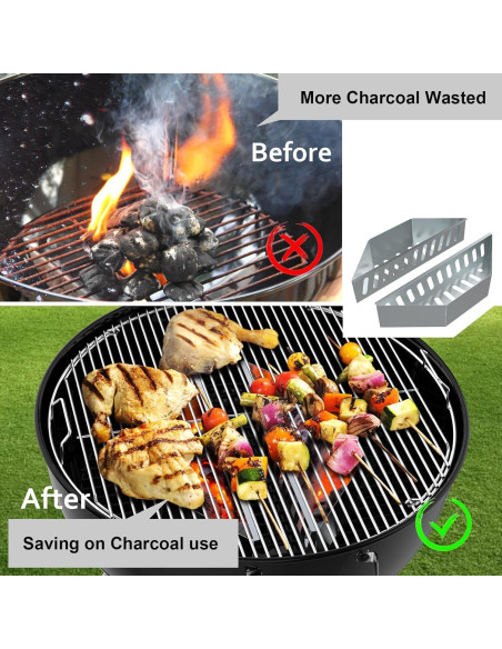 Cesta de Carbón BBQCuker para Parrillas Weber 22/26" (36.07x10.16x7.62 cm)