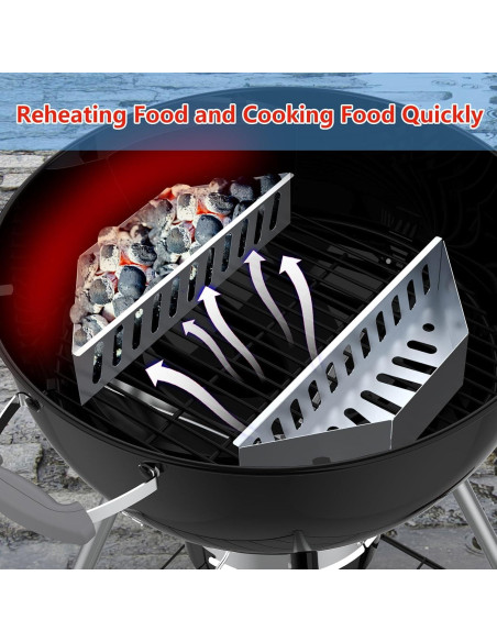 Cesta de Carbón BBQCuker para Parrillas Weber 22/26" (36.07x10.16x7.62 cm)