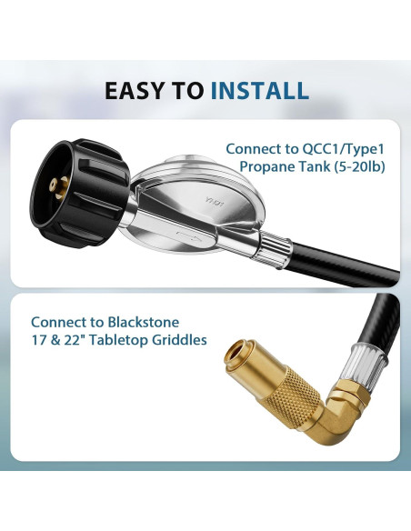 Adaptador de Manguera de Propano Rushare 1.83m para Blackstone