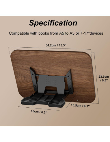 Soporte de Libro Ajustable JaoNanl Plegable para Oficina y Cocina