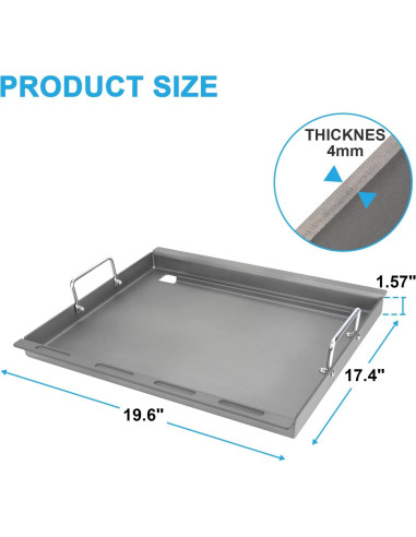 Plancha de Gas TAILGRILLER para Weber Spirit 200 - 49.8x44.2 cm