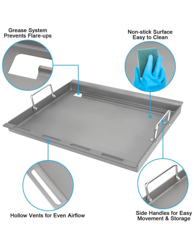 Plancha de Gas TAILGRILLER para Weber Spirit 200 - 49.8x44.2 cm