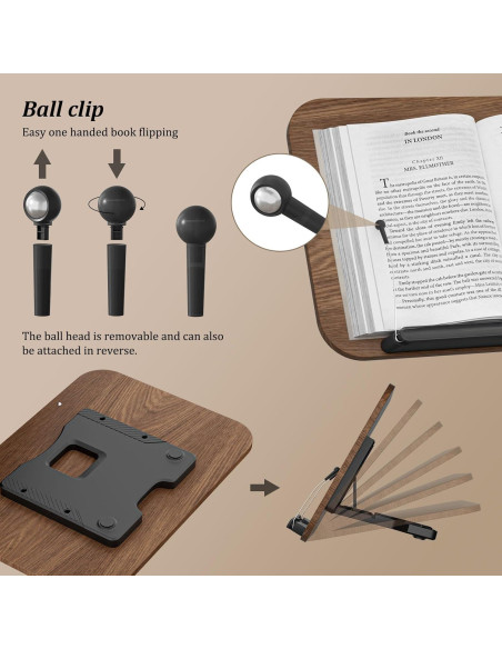 Soporte de Libro Ajustable JaoNanl Plegable para Oficina y Cocina