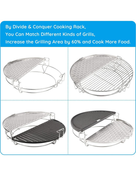 Rejilla de Cocina Vankey Acero Inoxidable 60.96cm para Kamado Rejilla de Cocina Vankey Acero Inoxidable 60.96cm para Kamado