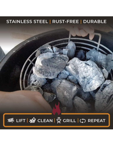 Cesta de Ceniza Grande Kick Ash Acero Inoxidable para Parrilla