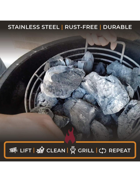 Cesta de Ceniza Grande Kick Ash Acero Inoxidable para Parrilla Cesta de Ceniza Grande Kick Ash Acero Inoxidable para Parrilla