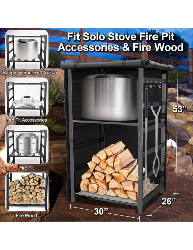 Estante de Almacenamiento para Leña Uniflasy 135cm Impermeable