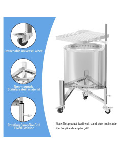 Soporte para Fogata Universal Petrirufun 15-27" Acero Inoxidable 2