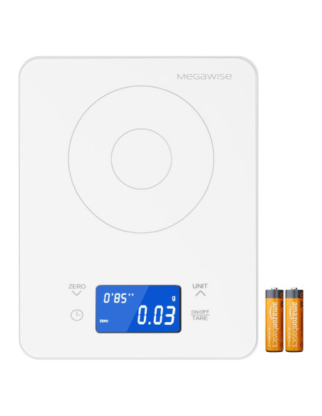Báscula de Café MEGAWISE Alta Precisión 0.01g a 2kg con Temporizador