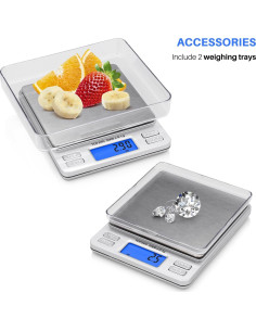 Báscula Digital de Bolsillo Smart Weigh 2000g x 0.1g LCD 2