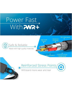 Cable de Alimentación 3.66m PWR+ 2 Clavijas para Vizio y Más 2