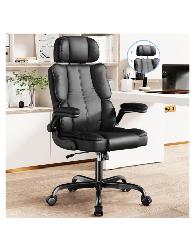 Silla de Oficina Ergonómica Kensaker KLBY619 Negra con Soporte Lumbar