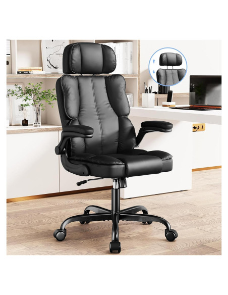 Silla de Oficina Ergonómica Kensaker KLBY619 Negra con Soporte Lumbar