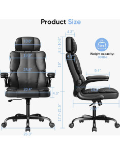 Silla de Oficina Ergonómica Kensaker KLBY619 Negra con Soporte Lumbar 2