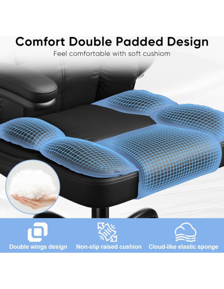 Silla de Oficina Ergonómica Kensaker KLBY619 Negra con Soporte Lumbar