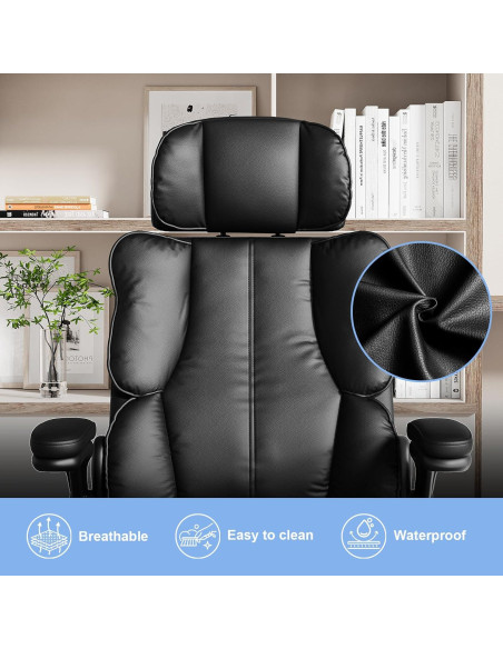 Silla de Oficina Ergonómica Kensaker KLBY619 Negra con Soporte Lumbar