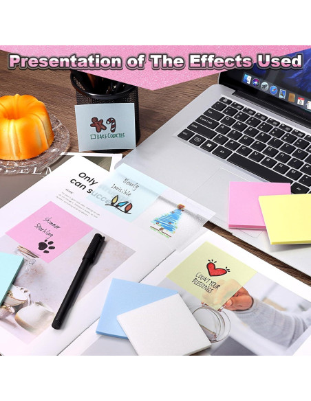 Notas Adhesivas Transparentes SYMDROMIA 3x3" Paquete 12 Colores