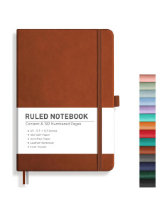 Cuaderno de Notas RETTACY A5 Tapa Dura Cuero 192 Páginas