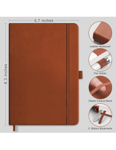 Cuaderno de Notas RETTACY A5 Tapa Dura Cuero 192 Páginas 2