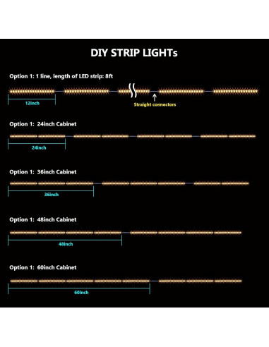 Kit de Iluminación Bajo Gabinete WOBANE 8 Piezas LED 1200lm 2700K