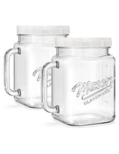 Paquete de 2 tarros de vidrio Folinstall 2.1 L boca ancha