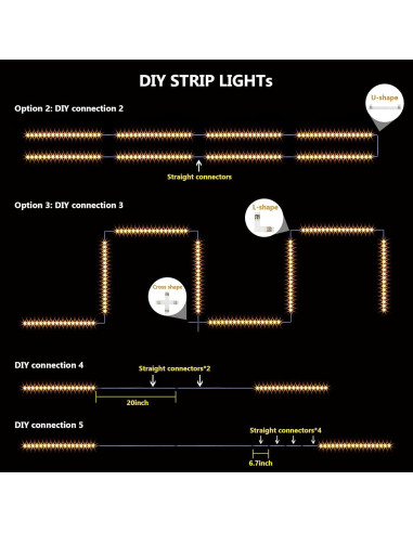 Kit de Iluminación Bajo Gabinete WOBANE 8 Piezas LED 1200lm 2700K