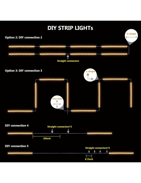 Kit de Iluminación Bajo Gabinete WOBANE 8 Piezas LED 1200lm 2700K