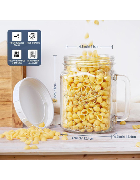 Paquete de 2 tarros de vidrio Folinstall 2.1 L boca ancha