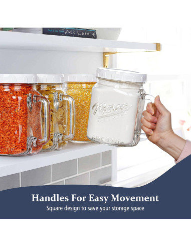 Paquete de 2 tarros de vidrio Folinstall 2.1 L boca ancha