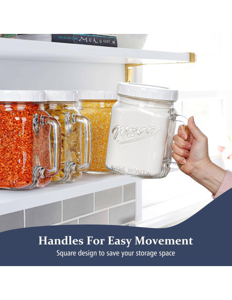 Paquete de 2 tarros de vidrio Folinstall 2.1 L boca ancha