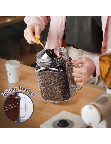 Paquete de 2 tarros de vidrio Folinstall 2.1 L boca ancha