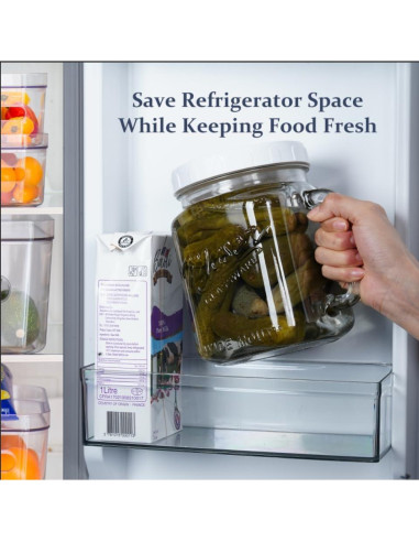 Paquete de 2 tarros de vidrio Folinstall 2.1 L boca ancha