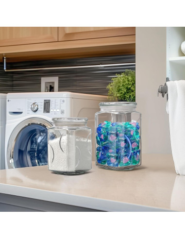 Frasco de vidrio ComSaf 64 oz set 2 piezas con tapa hermética