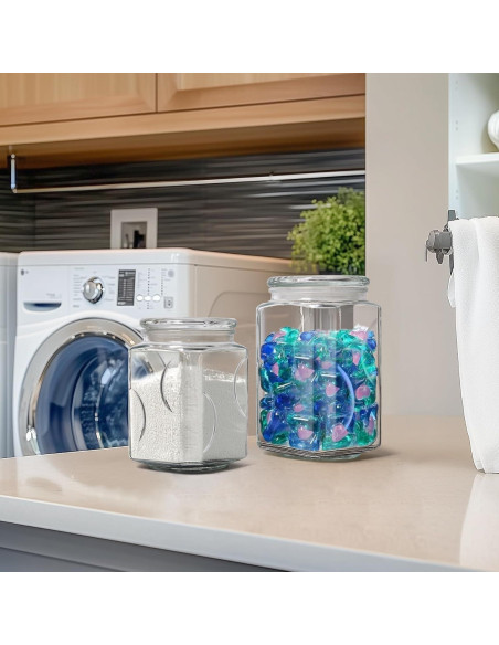 Frasco de vidrio ComSaf 64 oz set 2 piezas con tapa hermética Frasco de vidrio ComSaf 64 oz set 2 piezas con tapa hermética