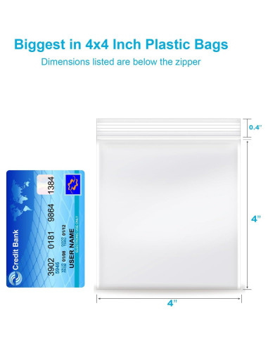 Bolsas de Plástico Reclosables 4x4'' Enbreey - Paquete 200