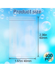 400 Mini Bolsas Zip Reutilizables STSTR 4x6 cm Transparentes 2