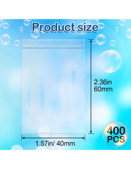 400 Mini Bolsas Zip Reutilizables STSTR 4x6 cm Transparentes