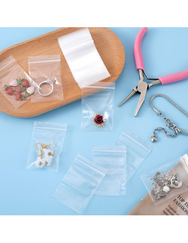 400 Mini Bolsas Zip Reutilizables STSTR 4x6 cm Transparentes