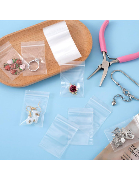 400 Mini Bolsas Zip Reutilizables STSTR 4x6 cm Transparentes