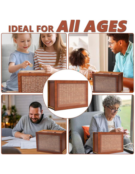 Caja de Ahorros de Madera YOSICHY con Objetivo $10000