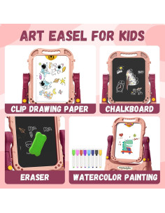 Caballete de arte ajustable Juivin para niños con pizarra magnética 2