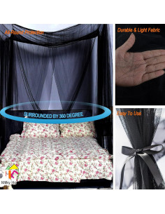 Dosel de Cama de Malla Negra Milky House 210x190 cm 2