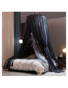 Dosel de Cama Kertnic Redondo con Mosquitero Impresión Luna