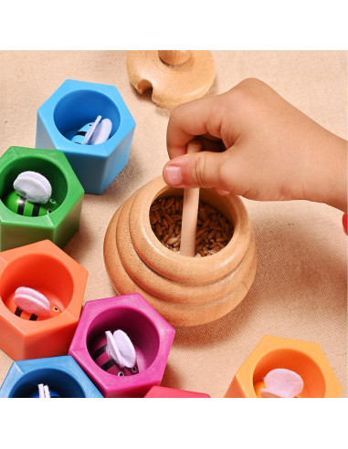 Caja Sensorial Montessori y Waldorf - Juguetes de Madera para Niños