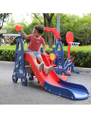 Juego de Escalera y Tobogán 3 en 1 Nyeekoy Rojo