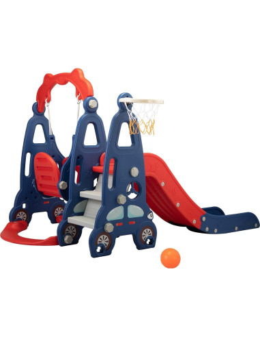 Juego de Escalera y Tobogán 3 en 1 Nyeekoy Rojo