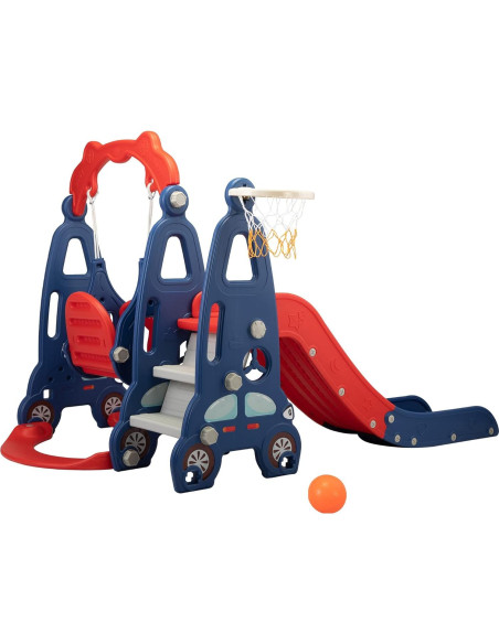 Juego de Escalera y Tobogán 3 en 1 Nyeekoy Rojo