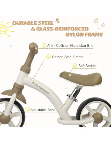 Bicicleta de Equilibrio BALINGE 8" Caqui Asiento Ajustable