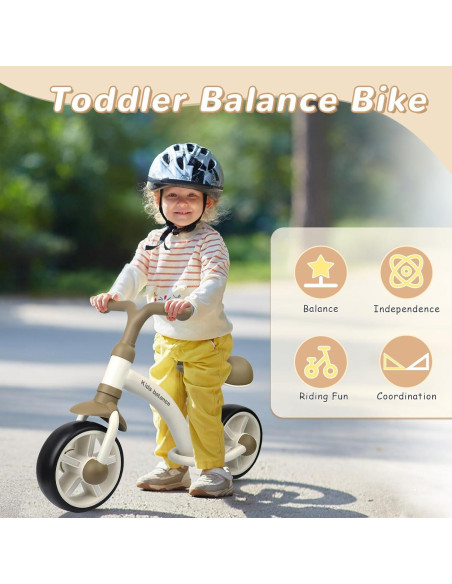 Bicicleta de Equilibrio BALINGE 8" Caqui Asiento Ajustable